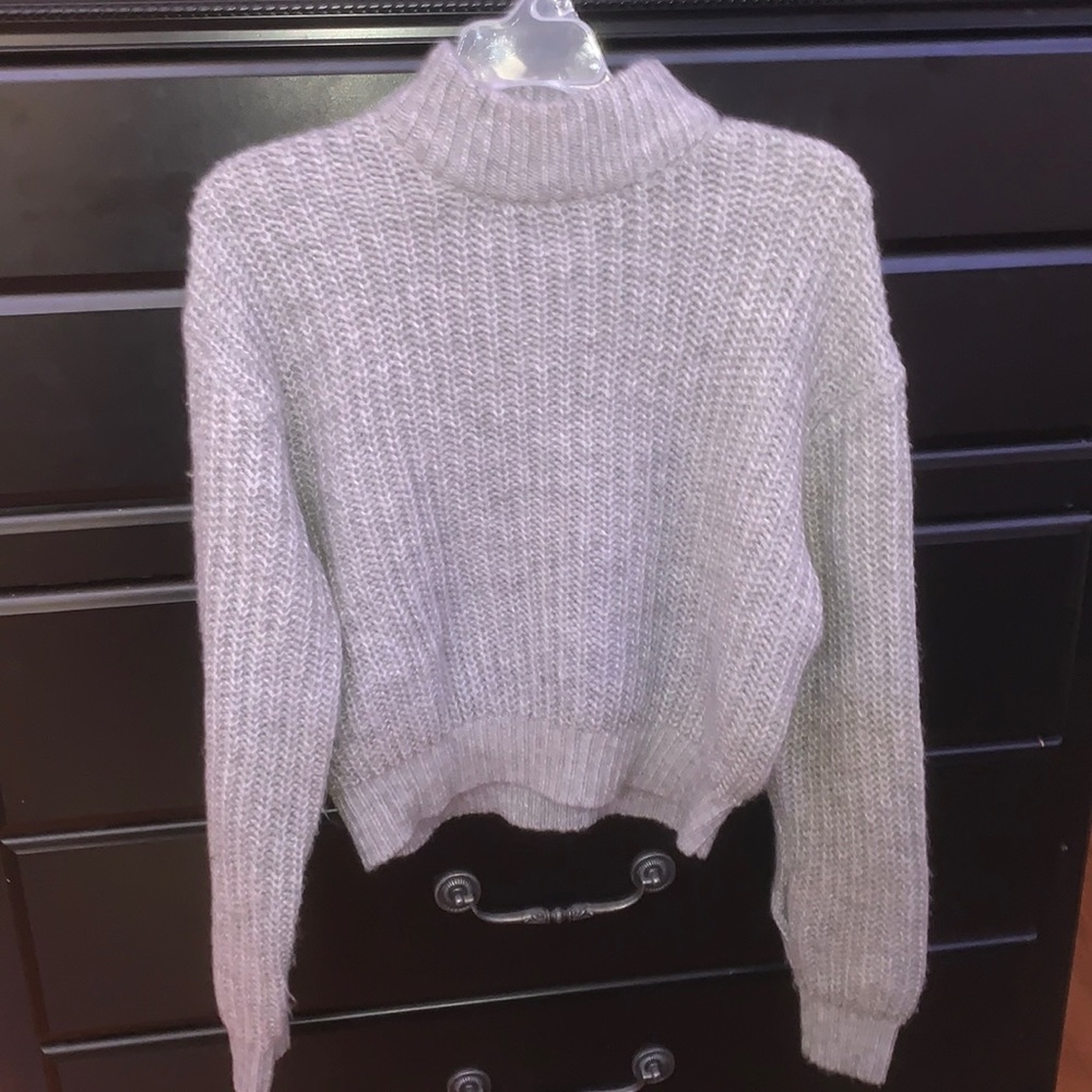 Grey turtleneck sweater